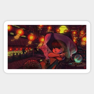 Magical Chinese Mystic Girl Sticker